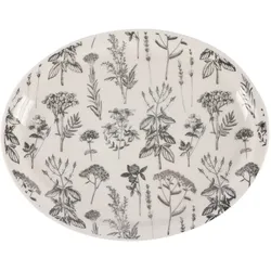 BERGNER - Ovale Servierschale 30,5x24 cm aus Steinzeug - Flower