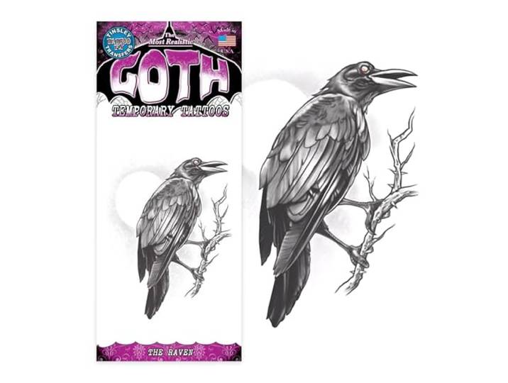 Tijdelijke tatoeage van Tinsley Transfers - The Raven