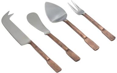 Elyon Tableware Elyon Carbery Reflective Copper 4 Piece Cheese Knife Set Indian Artisan-Made Set Hand-Forged Stainless Steel