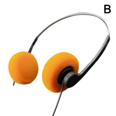 Retro Nostalgic Wired Earphones With Classic Comfort And Sound Isolation orange