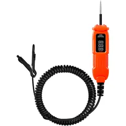 VEVOR Kfz Stromkreistester Elektroprüfer mit Stromkreissonde & LED-Bildschirm & Beleuchtung, 3-72 DCV Spannungsprüfer mit 3,5 m Kabel & ABS-Gehäuse, elektrischer Detektorfinder Stromkreisprüfer