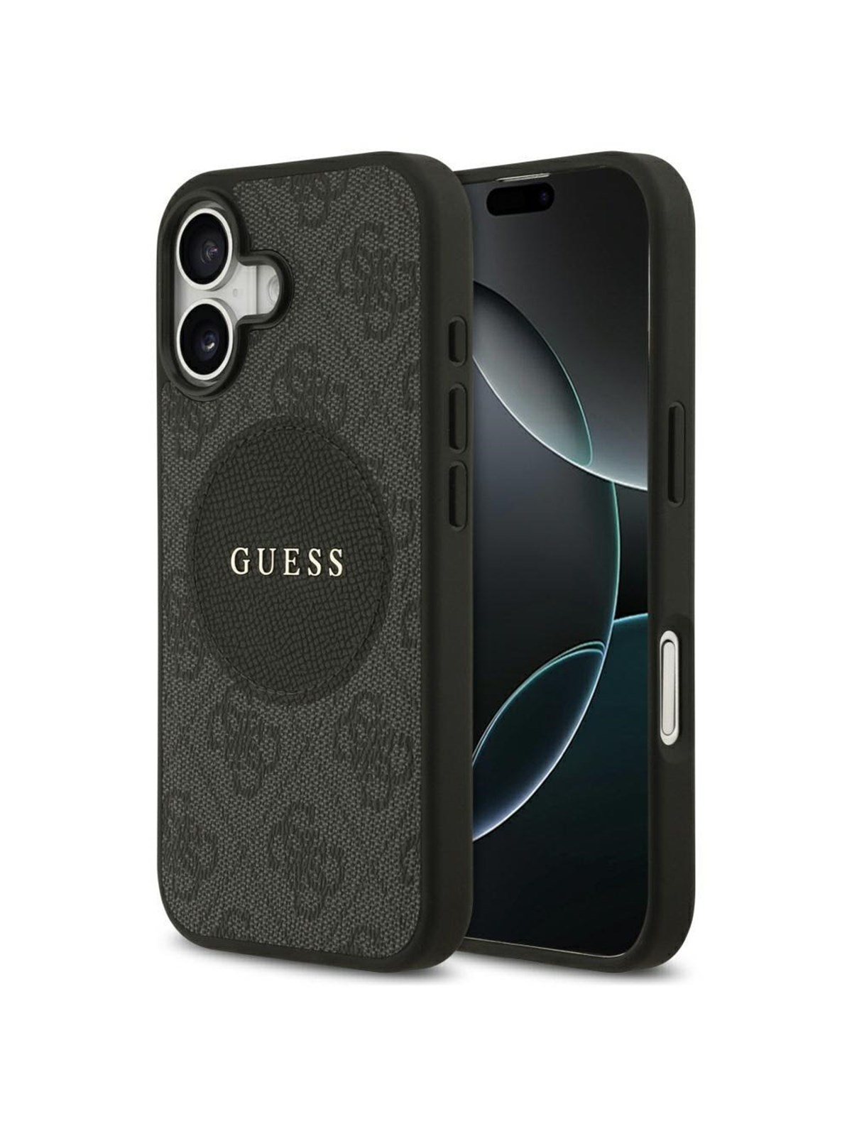 GUESS 4G Circle Classic Logo MagSafe case for iPhone 17 - black