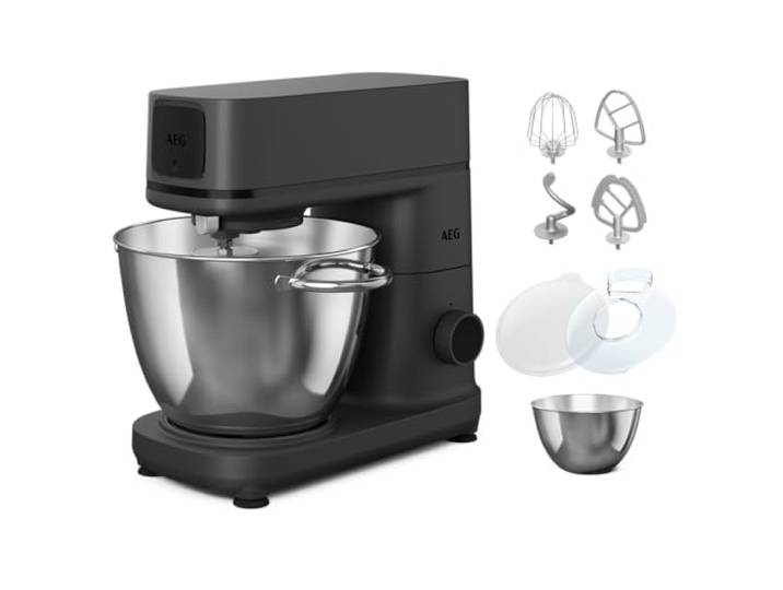AEG Küchenmaschine KM7-1-4BPT, 1200 W, 10 Geschwindigkeitsstufen, Perlschwarz
