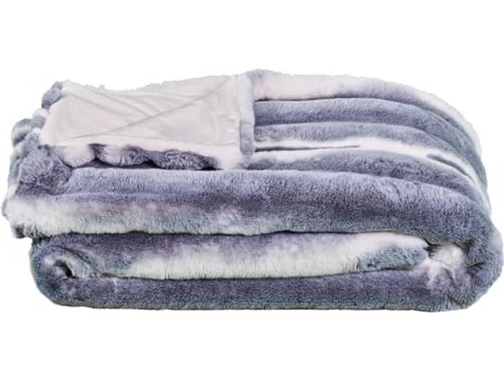 Star Home Wohndecke Chinchilla Webpelz Silber Größe 150x200 cm, 510033