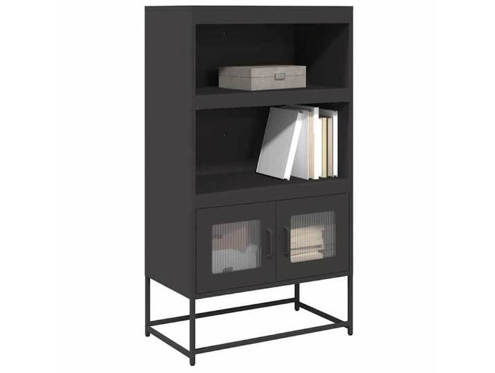 Noir Buffet haut/Cabinet de rangement - CLOUD - Highboard/Commode haute/Vaisselier - noir 68x39x123cm acier LH39674021