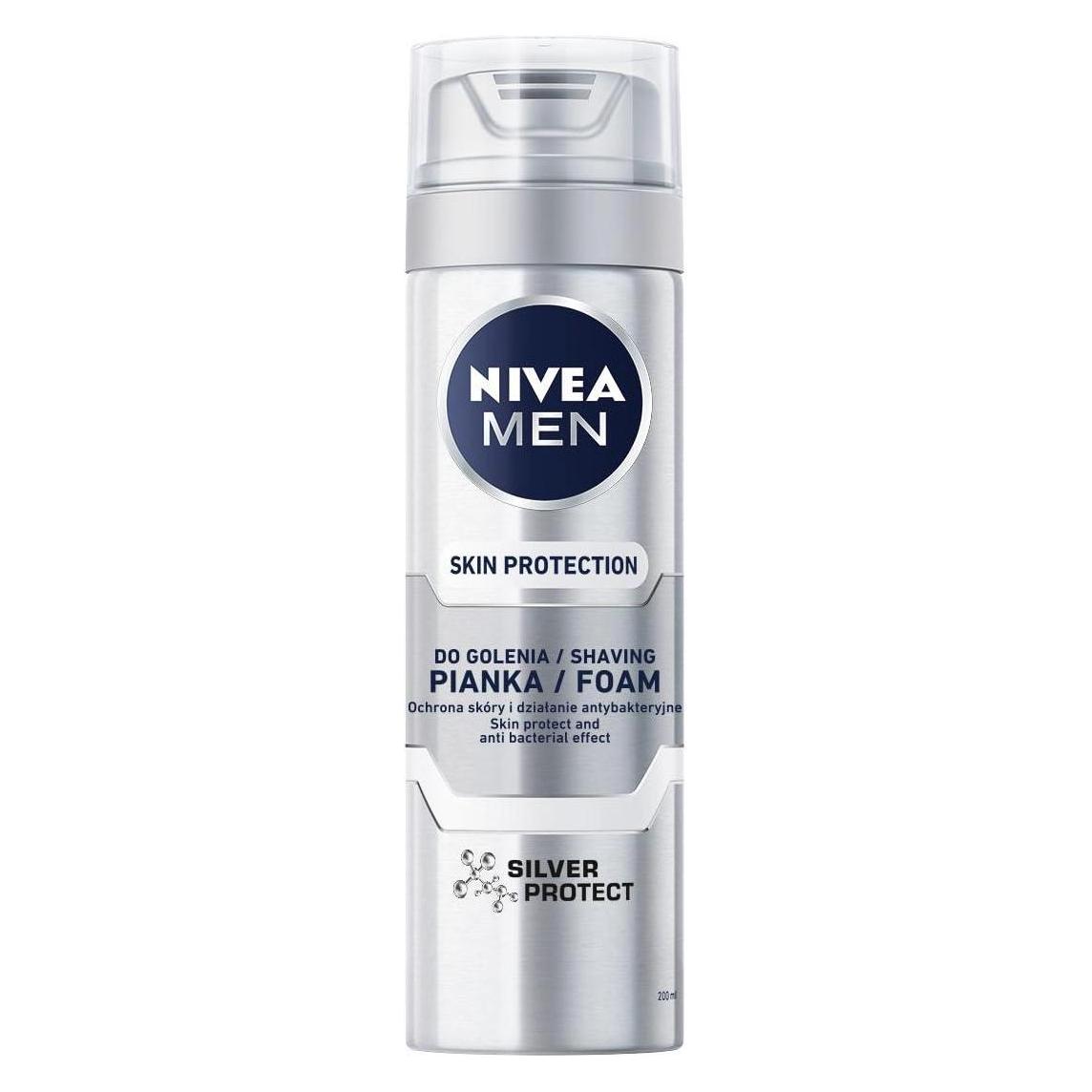 Nivea Men Skin Protection pianka do golenia Silver Protect 200ml (200 ml, Rasierschaum) (4005808540426)