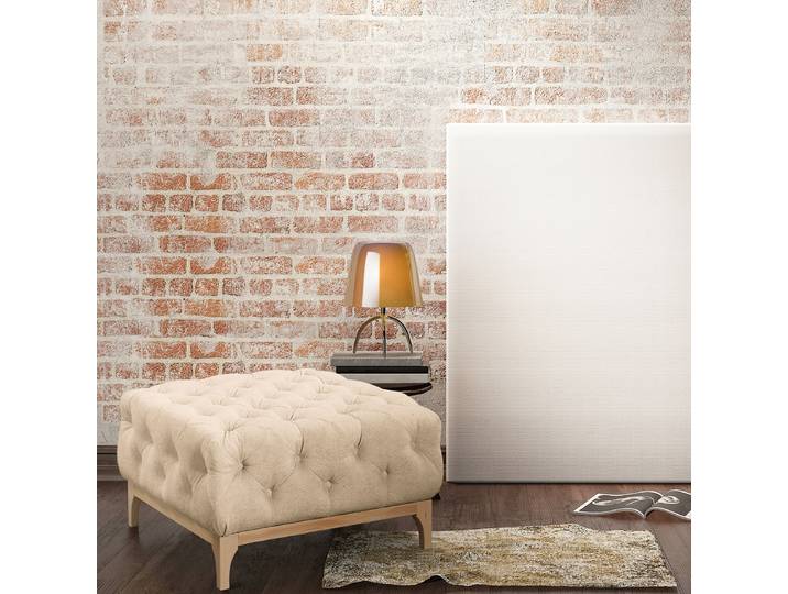 Polsterhocker 80 x 45 x 80cm Beige Bouclé Stoff Sideri: Beige