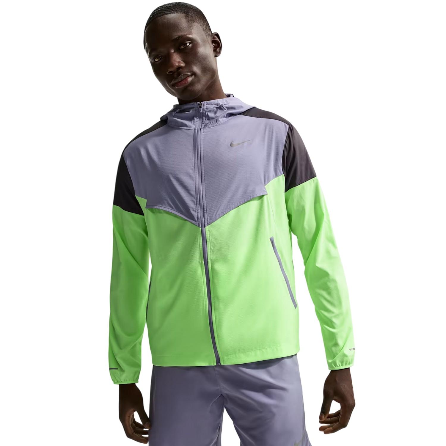 Nike - Windrunner Jacke für Herren, Leicht (Violett/Schwarz/Limone)