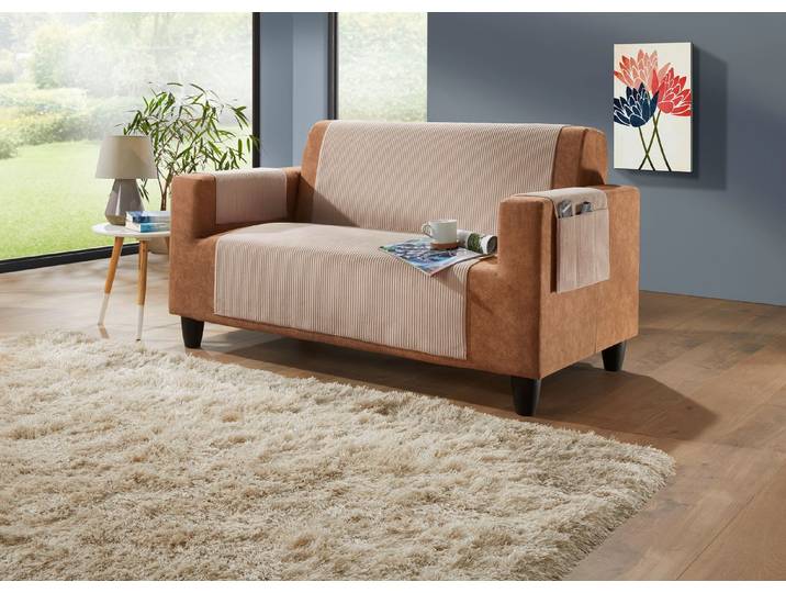 Wohnaccessoires mit Anti-Rutsch-Beschichtung, Taupe, Größe 103 (Couchschoner, 100x200 cm)
