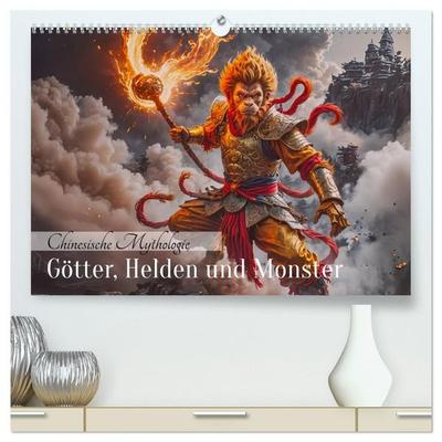 Chinesische Mythologie - Götter, Helden und Monster (hochwertiger Premium Wandkalender 2027 DIN A2 quer), Kunstdruck in Hochglanz