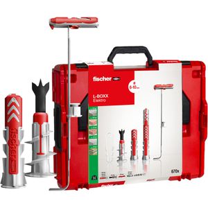Fischer Dübel 553119, L-BOXX 102 Elektro, Set, 3 verschiedene Dübel, Leitungsschlaufe, 670-teilig, 200 Stück