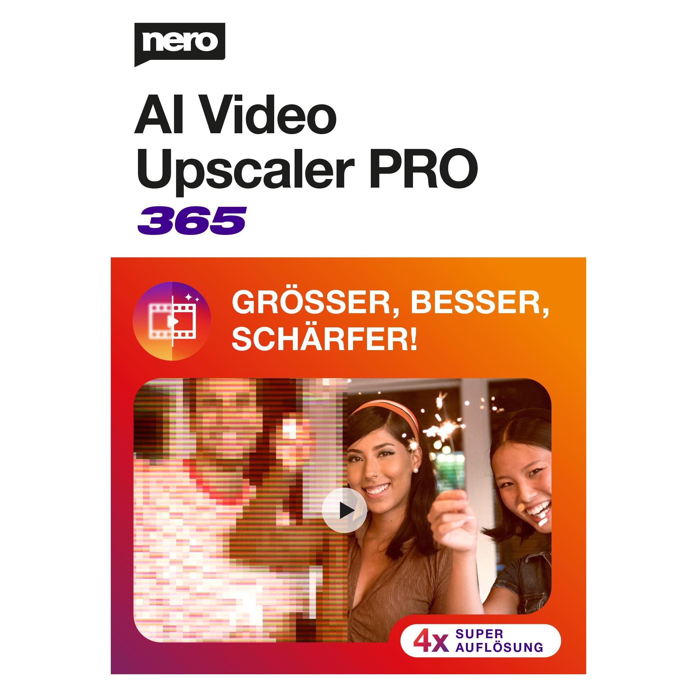 Nero AI Video Upscaler Pro 365 Download Code (1 User, 1 Geräte/User, 12 Monate) (EMEA-12800510)