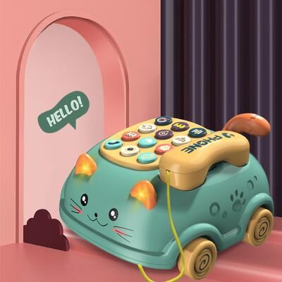 JoyToys Montessori Baby Phone Toy With Lights Music And Learning Sounds For Toddlers green