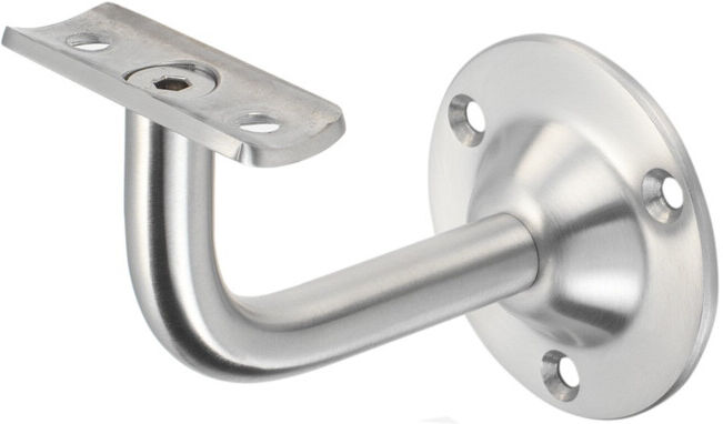 KWS Support de main courante 4524 avec appui incurvé Acier inoxydable, brossé ; Woelm (45248200000)