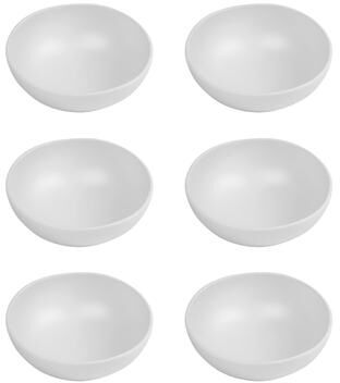 "Abode Homewares Matte Craft Coupe Melamine Bowl - White - 7"" - Set of 6"