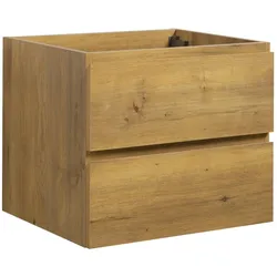 WASCHBECKENUNTERSCHRANK Angela 2 Schubladen Eiche - 60 x 48 x 50 cm
