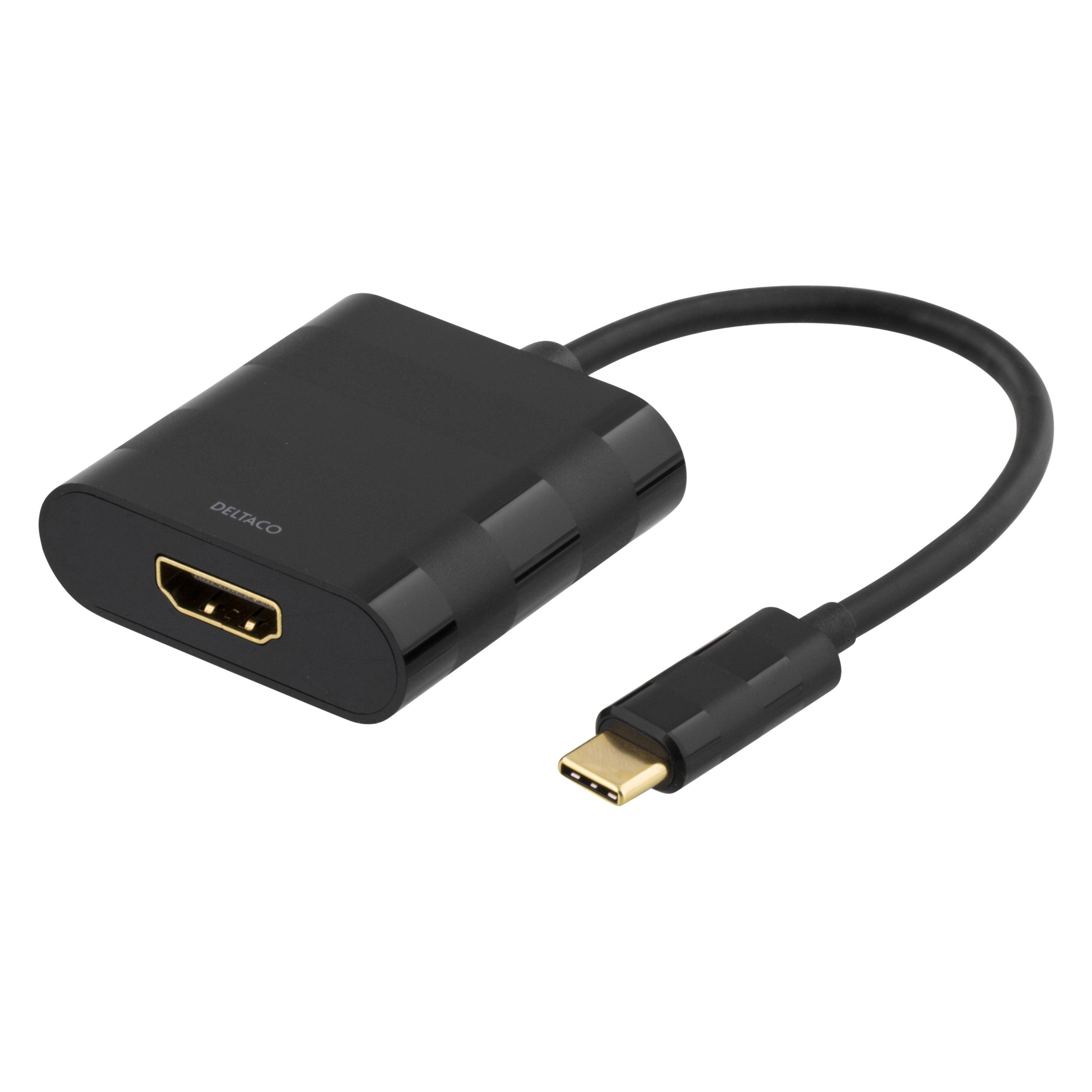 Deltaco USB-C auf (HDMI) (DELTACO USBC-HDMI EKSTERN VIDEOADAPTER)