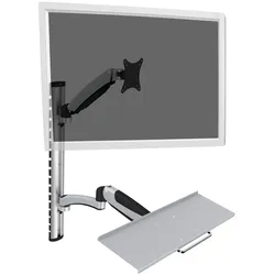 Digitus Flexibler Arbeitsplatz,Wandm. (Wand, 27", 8 kg), Monitor Halterung, Silber, Schwarz