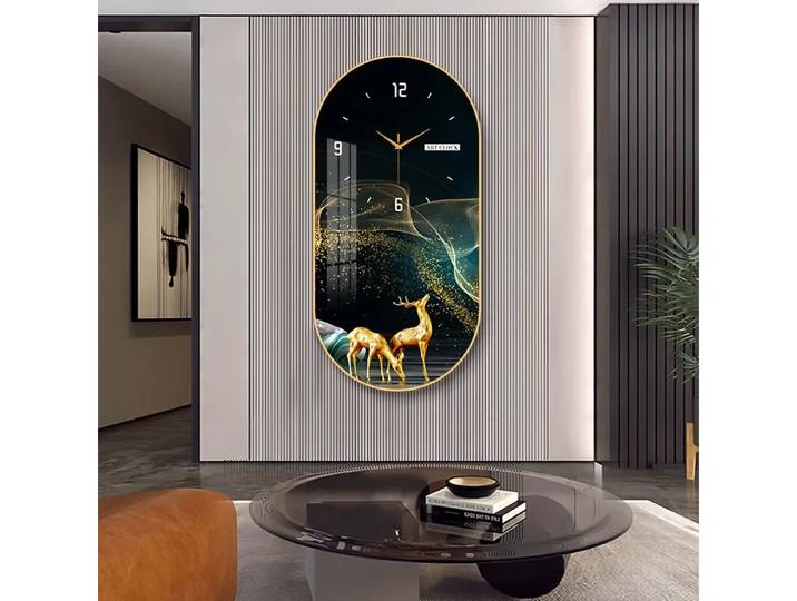 Horloge murale de luxe nordique, salon, ménage, restaurant de mode, peinture décorative créative, horloge silencieuse