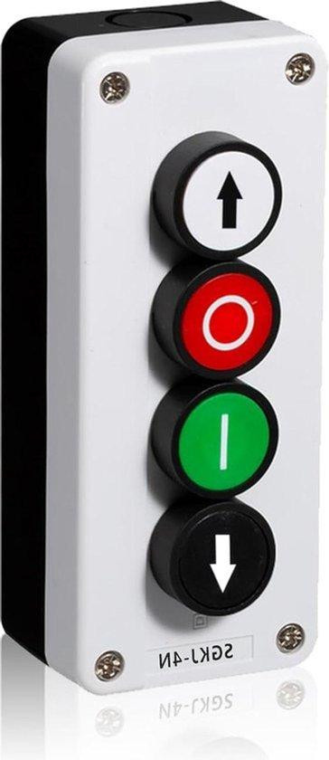 Industriële push button start- en stopknop SGKJ-4N met automatische herstartfunctie, rood en groen, IP32