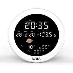 Nasa WSP1700 wood Weather Station/Speaker BT Ship, Wetterstation, Weiss