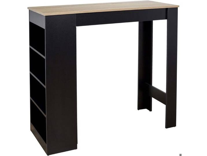 Table de Bar - HOME DECO FACTORY - CHEERS - Mange Debout - Étagères - Noir