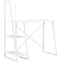 Helloshop26 - Schreibtisch Arbeitsplatz Computertisch Arbeitsmöbel mit Ablage 102 x 50 x 117 cm weiß 02_0023475