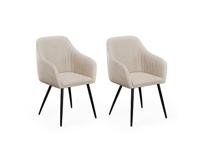 Esszimmerstuhl Samt LEE 2er Set beige
