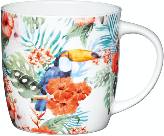 KitchenCraft Toucan Bone China Mugs Set Orange;White 12