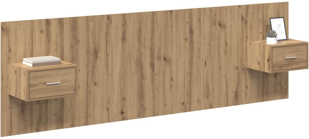 17 Stories Panel Headboard Artisan Oak 240 x 200cm