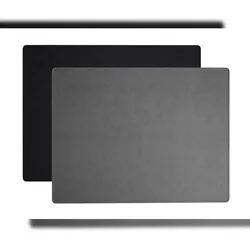 Stil Casa, Set mit 12 zweifarbigen Tischsets, laminiertes und genähtes Polyurethan, 41xh. 31 cm, Dollar-Finish, Farbe Grau/Schwarz.
