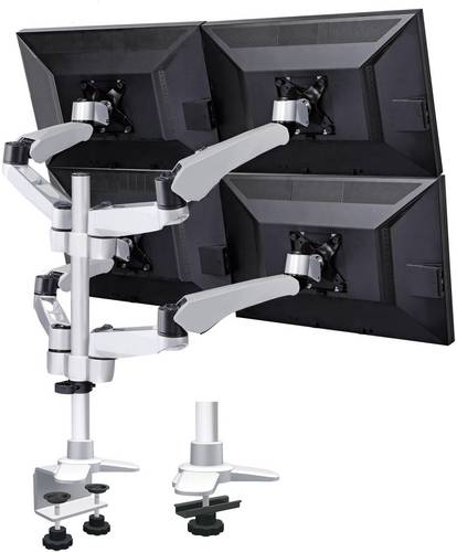 SpeaKa Professional SP-3957076 Flex Monitor-Tischhalterung 4 Display(s) 25,4cm (10") - 68,6cm (27") Schwarz, Silbe