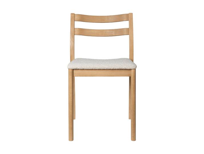 Ferm Living Boda Stuhl Gepolsterte Sitzfläche rugged bouclé, Eiche-natural