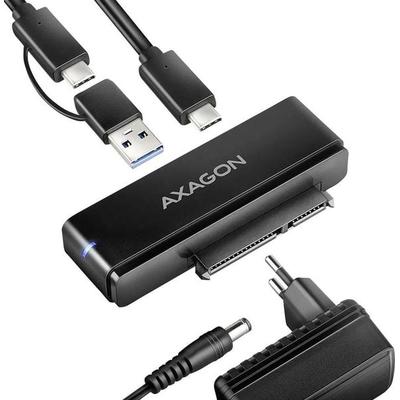 AXAGON ADSA-FPX USB-Hub 1+1 Port USB-A, USB-C®, SATA USB 3.1 Gen1 5 GBit/s AXAGON ADSA-FPX FastPortX SATA zu USB-C 3.1 Adapter - schwarz