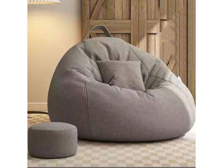 GWFBLID Sitzsack Sitzsack Sessel Leinenimitat Sitzsack Sitzsack Erwachsene mit Füllung Sitzsack Flauschig Sitzsack Schlafzimmer mit Hocker Sitzsack Wohnzimmer Relaxliege