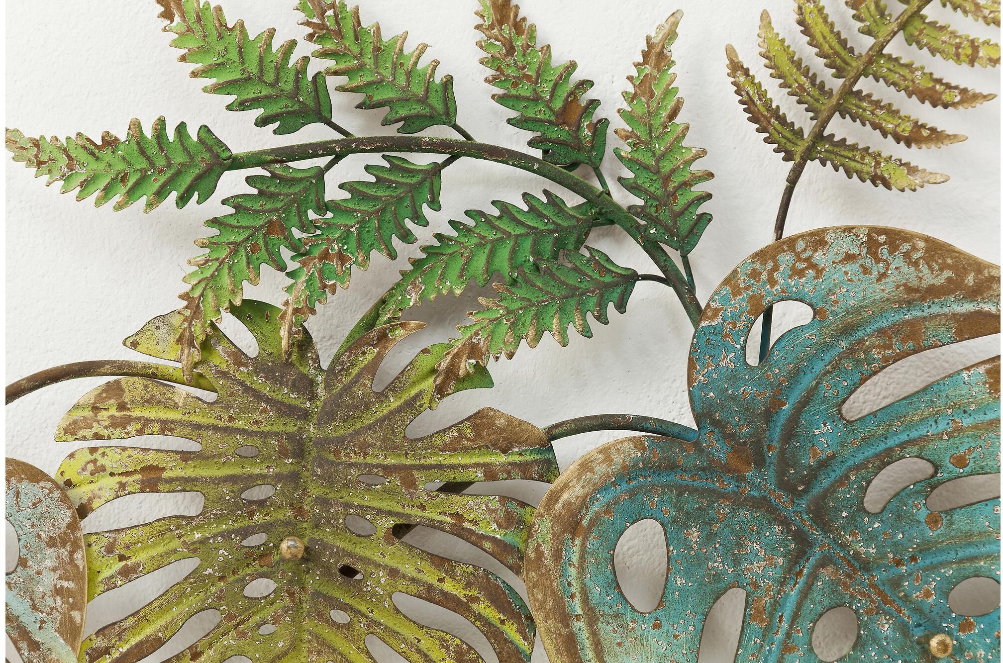 Garderobenleiste KARE DESIGN "Jungle Party", grün, B:107cm H:47cm T:8cm, Stahl, Garderobenhalter, Garderobenleiste grün B/H/T: 107cm x 47cm x 8cm