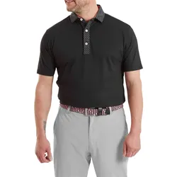 FootJoy Polo Star Geo Trim Pique, schwarz