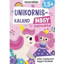 Einhorn-Abenteuer Malbuch mit Stickern - auf Ungarisch