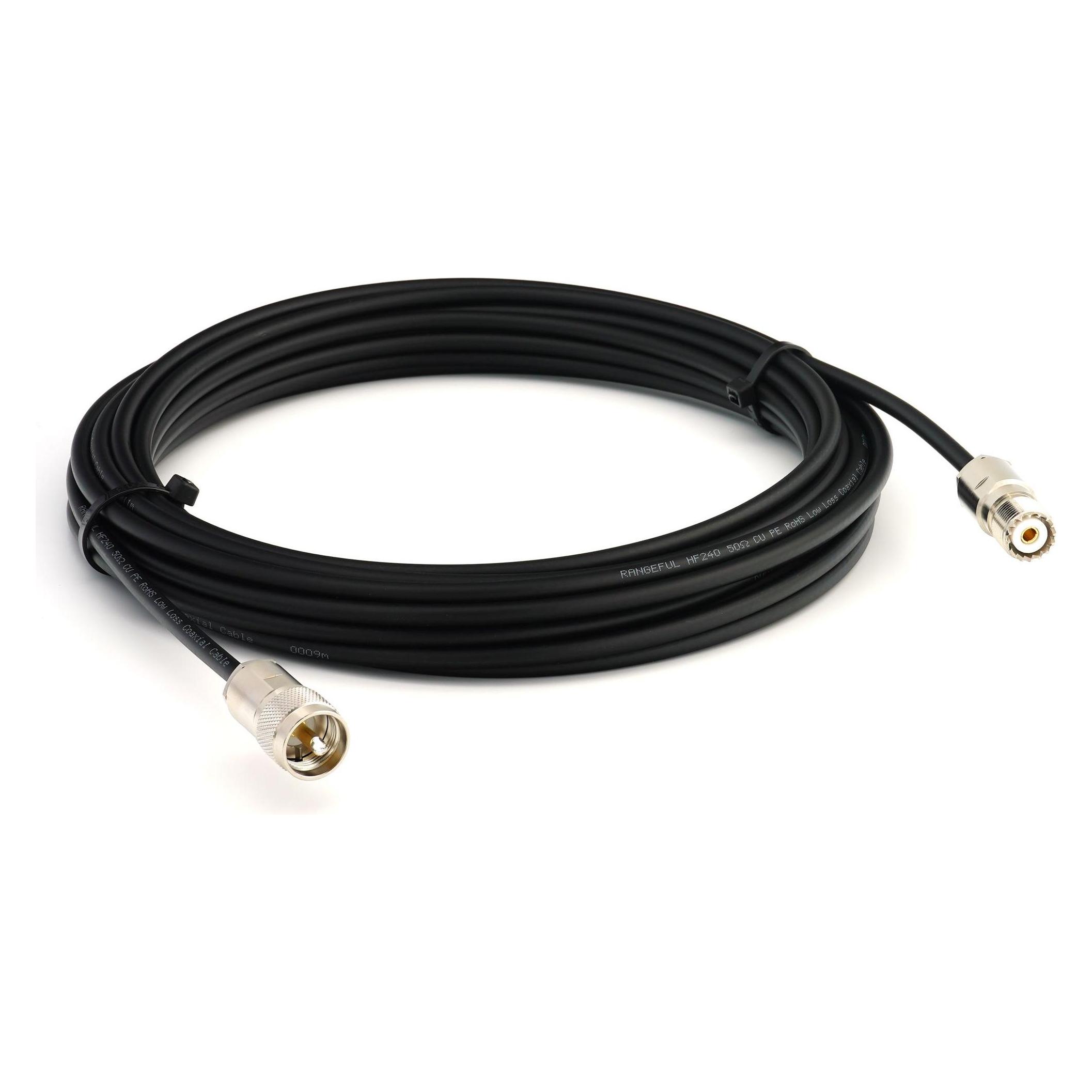 Rangeful PL259 to SO239 5m UHF CB Radio Coaxial Cable??? HF240 (LMR240 equivalent) HF240-PL-SO-5 (Antennenkabel) (HF240-PL-SO-5)