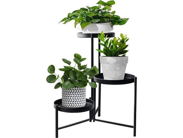 Support de plantes en métal pour intérieur et extérieur - 42 cm de haut - 3 niveaux - Étagère d'angle verticale pour jardin