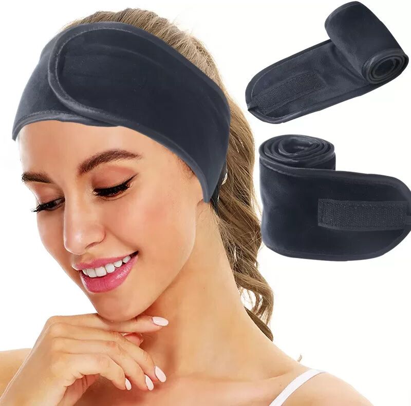 INF Neues doppelseitiges Make-up-Stirnband - Ultimativer Komfort Schwarz