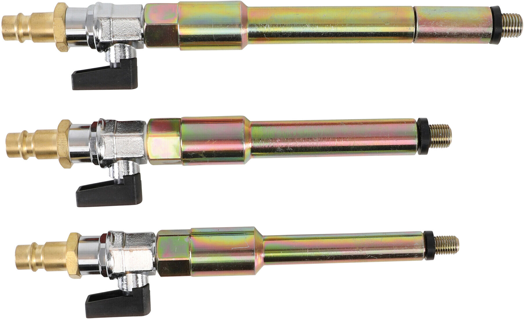 BGS Druckluftadapter-Satz für Glühkerzenbohrungen M8 x 1.0, M10x1.0, M10x1.25 3 teilig ; BGS technic (9519)