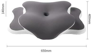 Uplifted Goods Memory Foam Ergonomic Cervical Pillow Ice Silk Adjustable Neck Support dark Grey