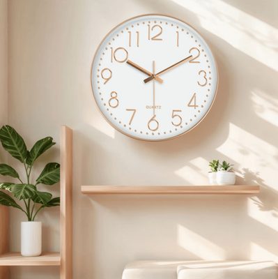 Uplift Curations Minimalist Silent Quartz Wall Clock Modern No Ticking Decor (8 10 12 Inch) white Black 12 Inch