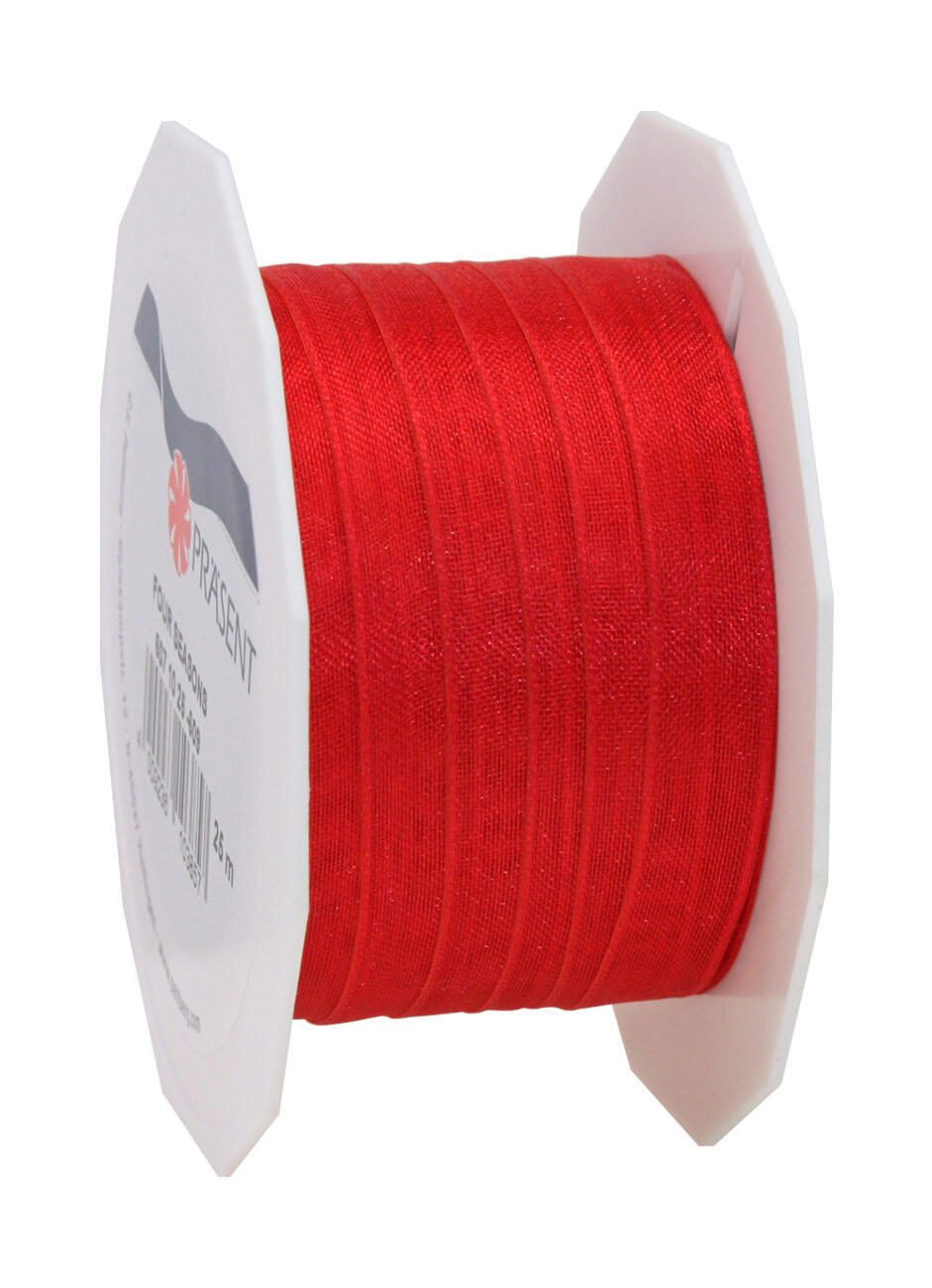PRÄSENT Geschenkbänder 10 mm x 25 m rot 607 10 25-609