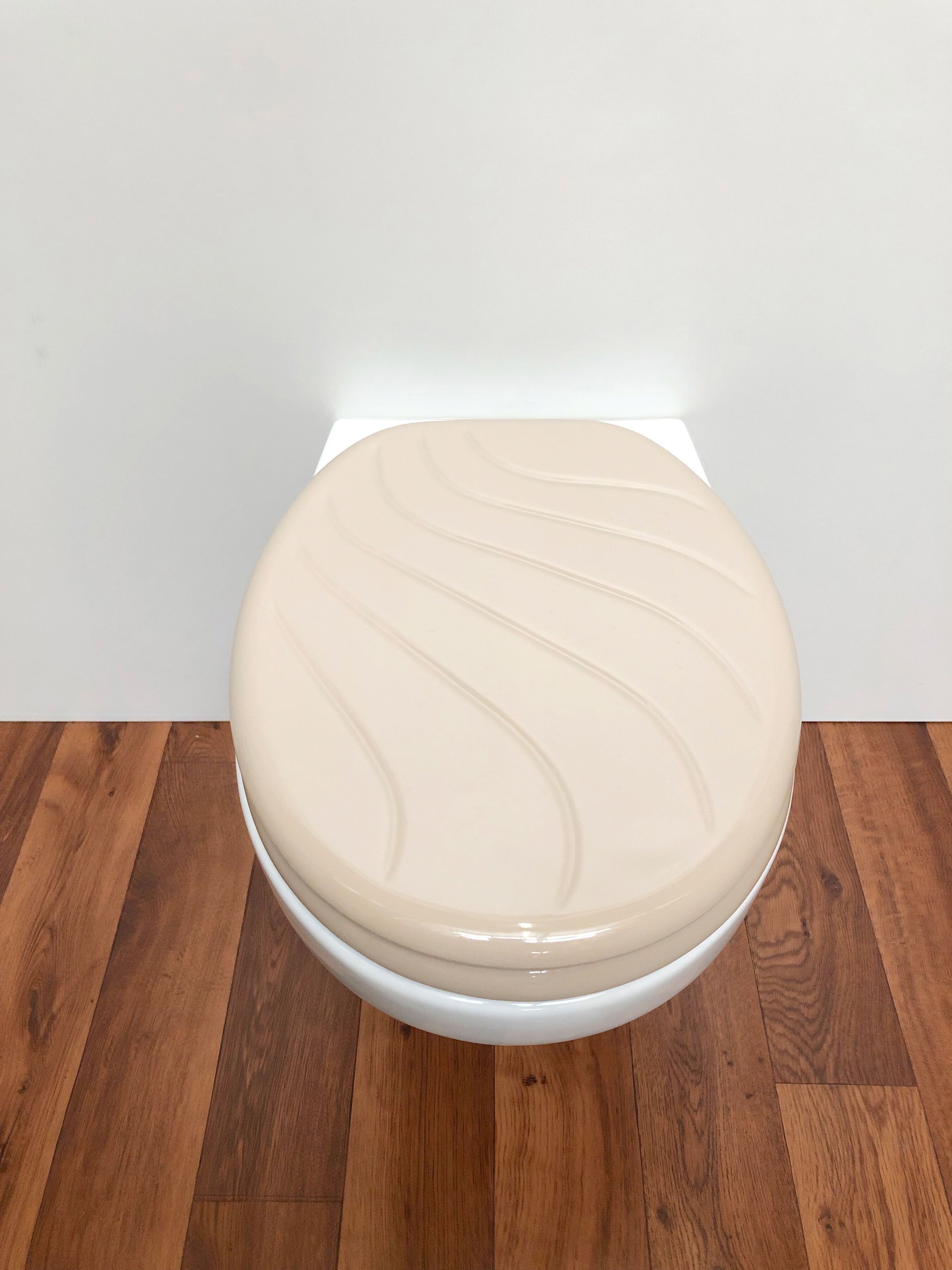 WC-Sitz ADOB "Carina manhattan", beige, MDF - Mitteldichte Holzfaserplatte, WC-Sitze, WC-Sitz, mit Messing verchromten Scharnieren beige Einheitsgröße
