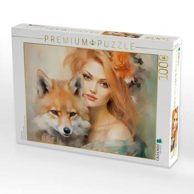 CALVENDO Puzzle Elfe mit Fuchs | 1000 Teile Lege-Größe 64x48cm Foto-Puzzle für glückliche Stunden