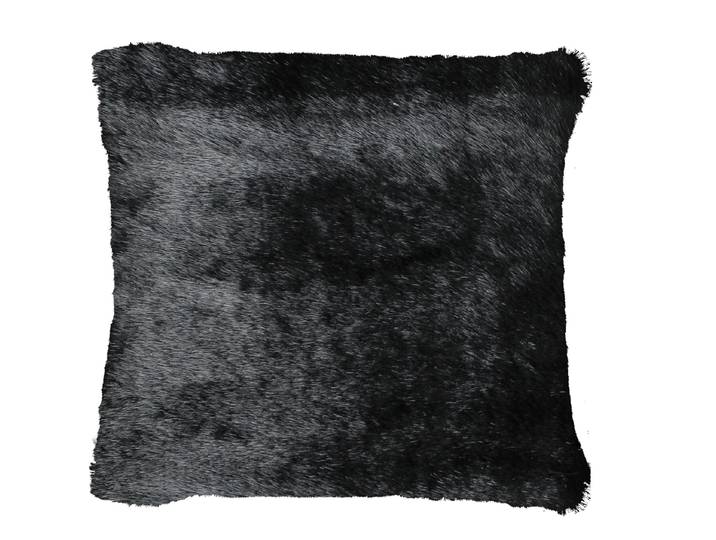 Fellkissen GÖZZE Nerz , schwarz (schwarz, felloptik), B:50cm L:50cm, Mischgewebe, Dekokissen_Sitzkissen_Kissenhüllen, Fellkissen, im Fell-Look, Kissenhüle mit Füllung, 1 Stück, 50 cm x 50 cm