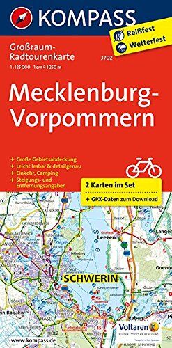 KOMPASS-Karten GmbH - Mecklenburg-Vorpommern: Großraum-Radtourenkarte 1:125000, GPX-Daten zum Download (KOMPASS-Großraum-Radtourenkarte, Band 3702) - Preis vom 09.10.2026 07:28:09 h