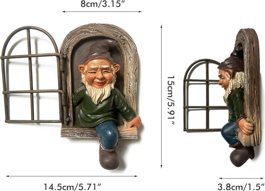 Cocosity Tuinbeeld Elf die een boom omhelst, decoratieve boomsculptuur voor tuinversiering